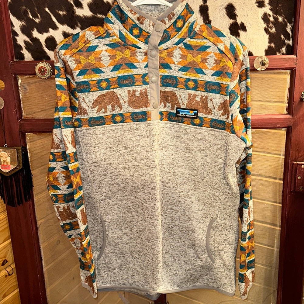 Aztec 1/4 Button Pullover